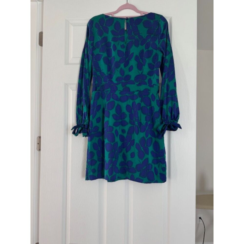 Milly of New York Silk Clemie long sleeve Floral Leaf print dress, size 10